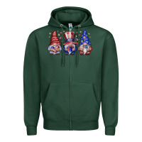 Sports Green American Gnomes Zipper Hoodie - CowhideDigitalArt