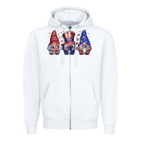 White American Gnomes Zipper Hoodie - CowhideDigitalArt