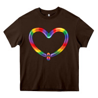 Chocolate Brown Lgbtq Heart Balloon Heavy Core Tee - BundleAndBundleShop