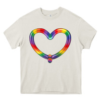 Cream Lgbtq Heart Balloon Heavy Core Tee - BundleAndBundleShop