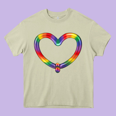 Lgbtq Heart Balloon Heavy Core Tee Designed By Bundleandbundleshop