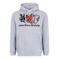 Heather Grey peace love nursing Heavyweight Hoodie - SublimationCraftShop