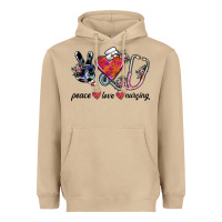 Peace Love Nursing Heavyweight Hoodie | Teevron