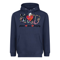 Navy peace love nursing Heavyweight Hoodie - SublimationCraftShop