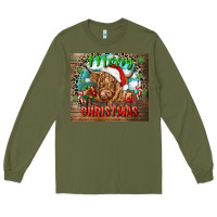 Army Green merry christmas heifer cow Long Sleeve Tee - CowGirlArtShop