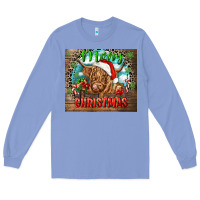 Colony Blue merry christmas heifer cow Long Sleeve Tee - CowGirlArtShop