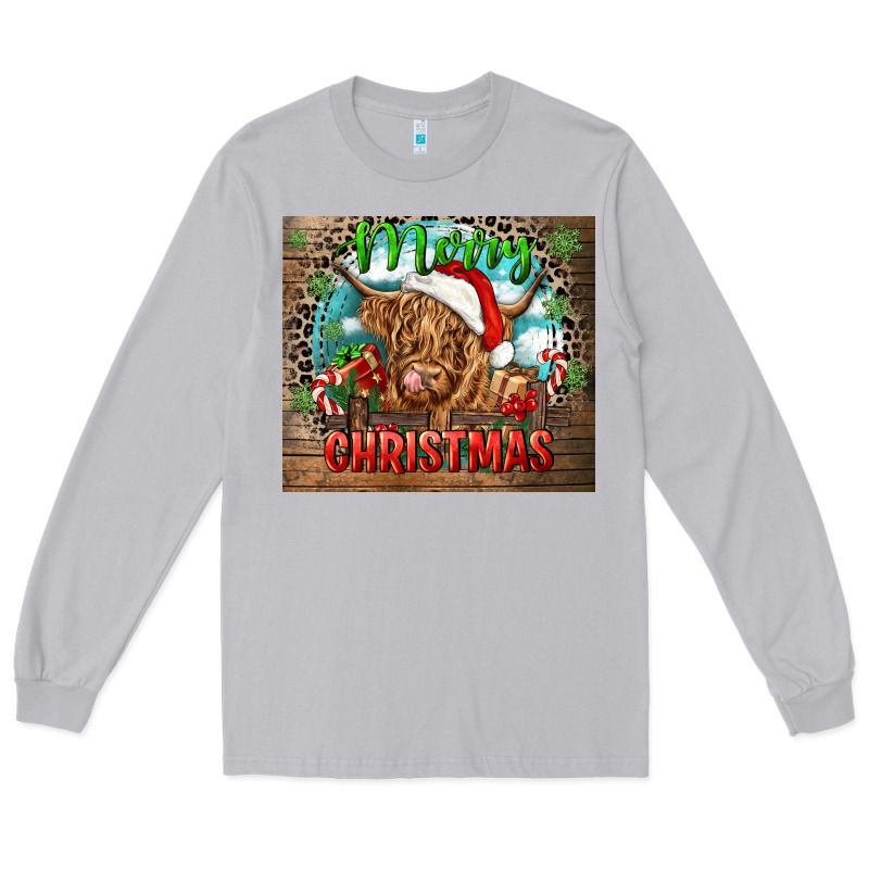 Merry Christmas Heifer Cow Long Sleeve Tee by CowGirlArtShop | Teevron