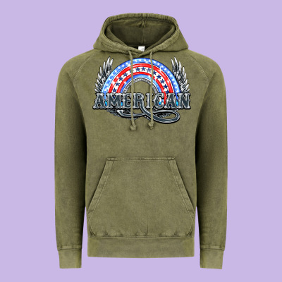 American Rainbow Vintage Hoodie Designed By Howdyjamesfarm