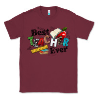 Burgundy best teacher ever Classic Tee - NancyCooperArtShop