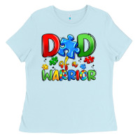 Baby Blue dad of a warrior Ladies Tee - Artiststas