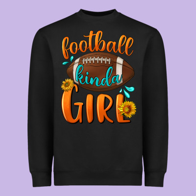 Football Kinda Girl Heavyweight Sweatshirt Designed By Bundleandbundleshop