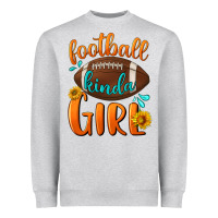 Heather Grey football kinda girl Heavyweight Sweatshirt - BundleAndBundleShop