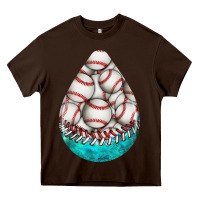 Chocolate Brown baseball and western roses teardrop  8 Heavy Core Tee - BundleAndBundleShop