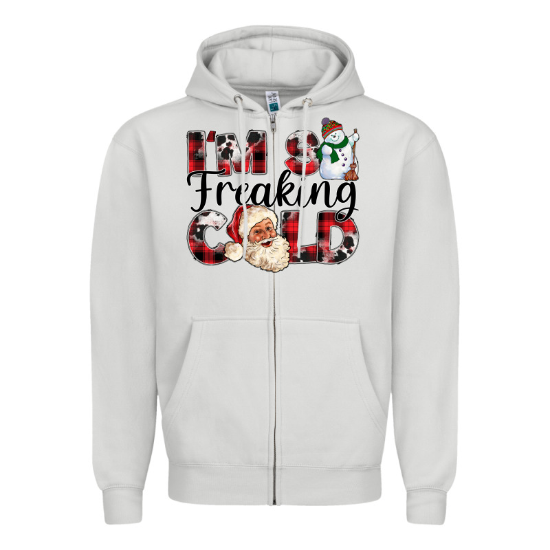 Im So Freaking Cold Zipper Hoodie by CowhideDigitalArt | Teevron