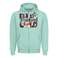 Seafoam Im So Freaking Cold Zipper Hoodie - CowhideDigitalArt
