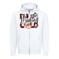 White Im So Freaking Cold Zipper Hoodie - CowhideDigitalArt