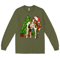 Army Green american paint horse christmas tree Long Sleeve Tee - CowGirlArtShop