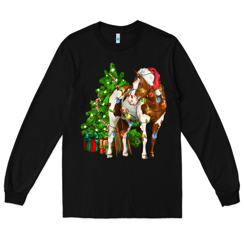 American Paint Horse Christmas Tree Long Sleeve Tee by CowGirlArtShop | Teevron