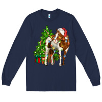 Navy american paint horse christmas tree Long Sleeve Tee - CowGirlArtShop