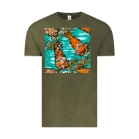 Vintage Olive Fall gnomes Vintage Tee - NancyCooperArtShop