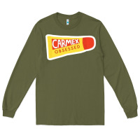 Army Green carmex obsessed sticker Long Sleeve Tee - lanVoArt