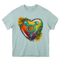Arona Lgbtq Heart With Sunflower Heavy Core Tee - BundleAndBundleShop