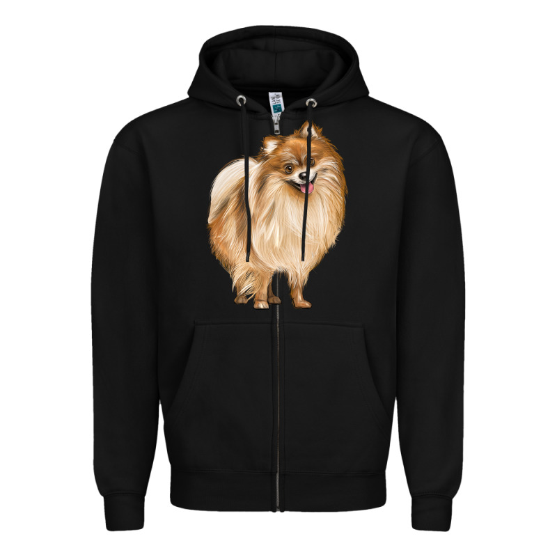 Pomeranian Dog Illustrations Zipper Hoodie by LillyAllenDesigns | Teevron