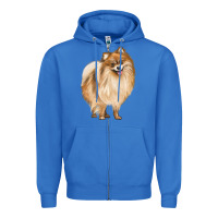 True Royal Pomeranian Dog Illustrations Zipper Hoodie - LillyAllenDesigns