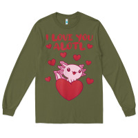 Army Green i love you alotl aolotl valentine's day heart aolotl lover Long Sleeve Tee - lanVoArt