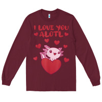 Burgundy i love you alotl aolotl valentine's day heart aolotl lover Long Sleeve Tee - lanVoArt