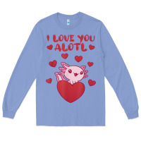 Colony Blue i love you alotl aolotl valentine's day heart aolotl lover Long Sleeve Tee - lanVoArt