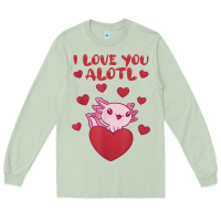 Matcha i love you alotl aolotl valentine's day heart aolotl lover Long Sleeve Tee - lanVoArt