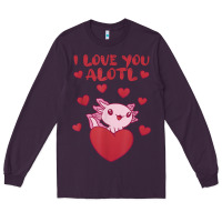 Plum i love you alotl aolotl valentine's day heart aolotl lover Long Sleeve Tee - lanVoArt