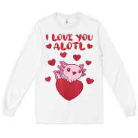White i love you alotl aolotl valentine's day heart aolotl lover Long Sleeve Tee - lanVoArt
