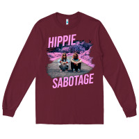 Burgundy hippie sabotage aesthetic style photo with text Long Sleeve Tee - lanVoArt