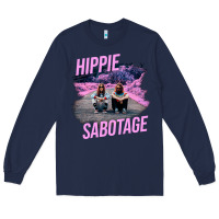 Navy hippie sabotage aesthetic style photo with text Long Sleeve Tee - lanVoArt