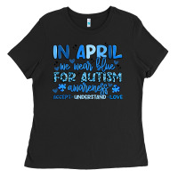 Black in april we wear blue for autism awareness Ladies Tee - Artiststas