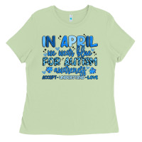 Matcha in april we wear blue for autism awareness Ladies Tee - Artiststas