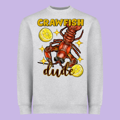 Mardi Gras Crawfish Dude Heavyweight Sweatshirt Designed By Fadigitalartstudio