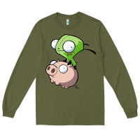 Army Green invader zim Long Sleeve Tee - lanVoArt