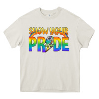 Cream Lgbtq Show Your Pride With Rainbow Heavy Core Tee - BundleAndBundleShop