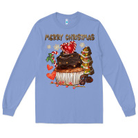 Colony Blue merry christmas cupcake chocolate Long Sleeve Tee - CowGirlArtShop
