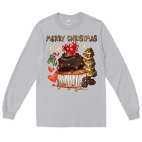 Moon Dust merry christmas cupcake chocolate Long Sleeve Tee - CowGirlArtShop