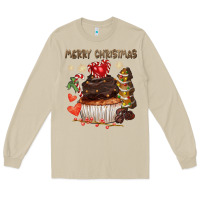 Mushroom merry christmas cupcake chocolate Long Sleeve Tee - CowGirlArtShop