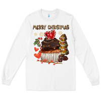 White merry christmas cupcake chocolate Long Sleeve Tee - CowGirlArtShop