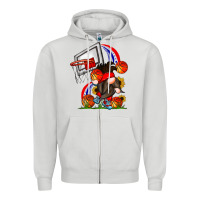 Dove Grey Basketball Gnome Zipper Hoodie - CowhideDigitalArt