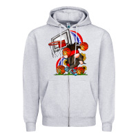 Heather Grey Basketball Gnome Zipper Hoodie - CowhideDigitalArt
