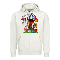 Oatmeal Heather Basketball Gnome Zipper Hoodie - CowhideDigitalArt