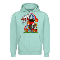 Seafoam Basketball Gnome Zipper Hoodie - CowhideDigitalArt