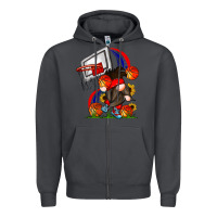 Smoke Basketball Gnome Zipper Hoodie - CowhideDigitalArt